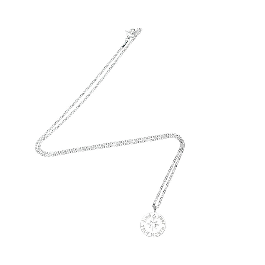 Find Your True North Necklace in Silver