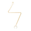 Large White Crescent Moon Necklace in Gold