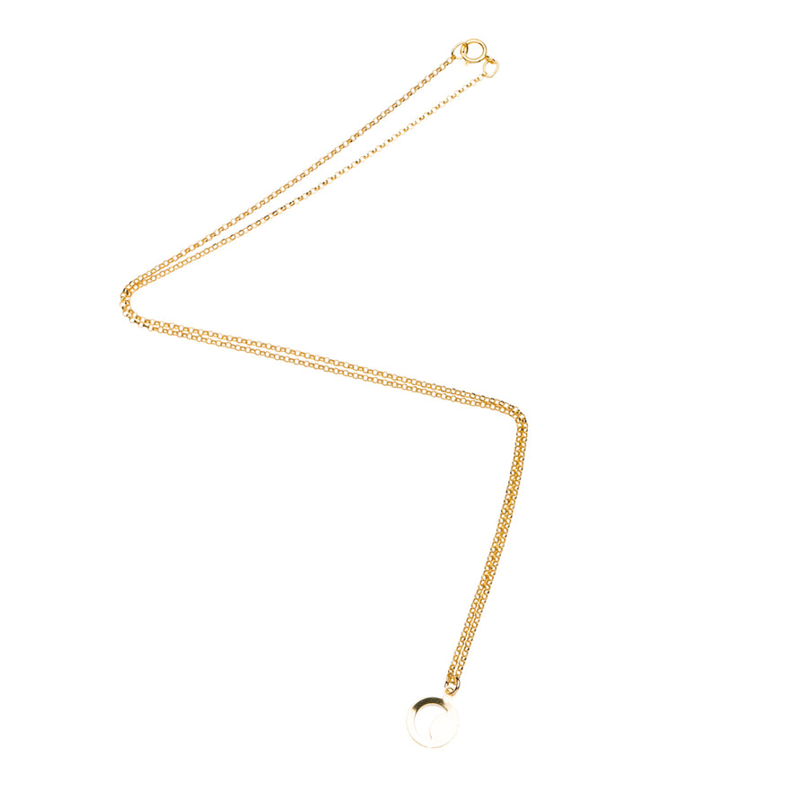 Cut Out Moon Necklace in Gold