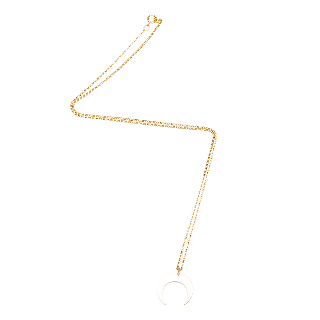Crescent Moon Necklace in Gold
