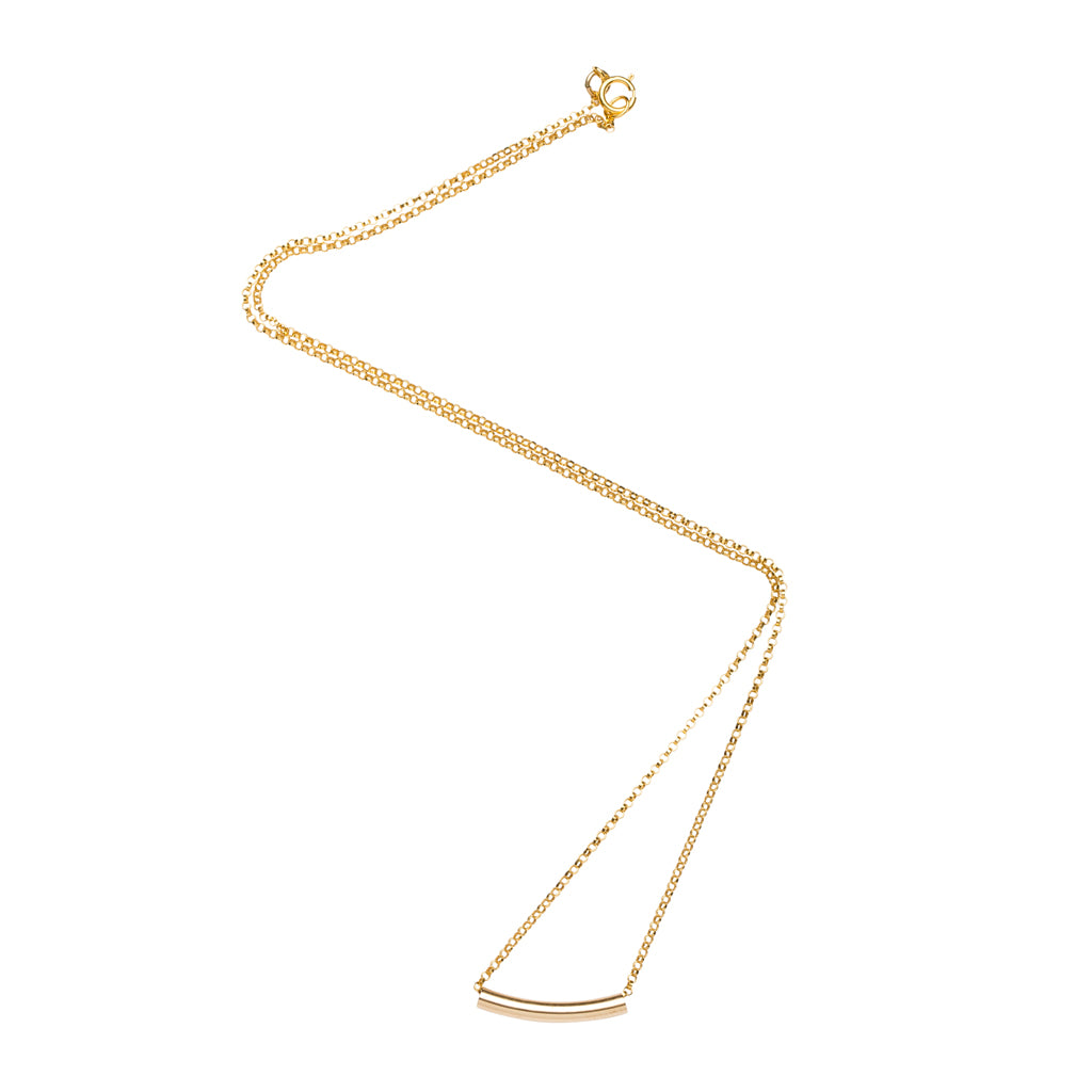 Short Tube Necklace in Gold