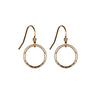 Thin Hammered Circle Earrings in Gold