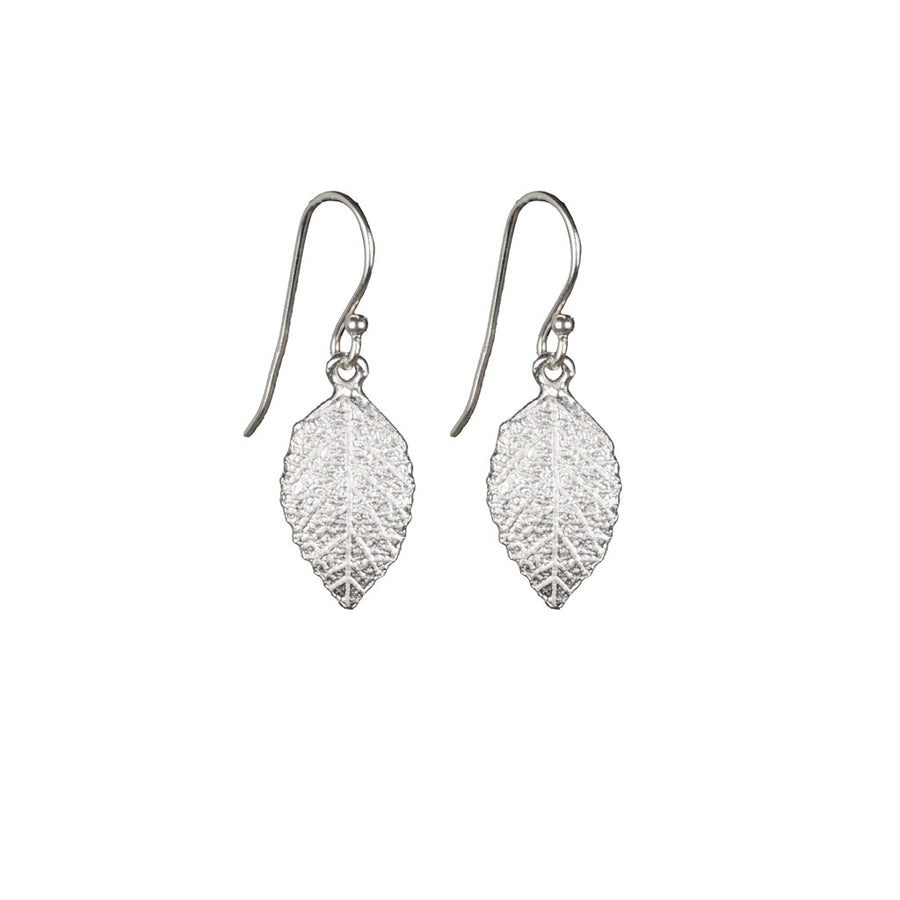 Small Silver Leaf Earrings