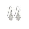 Silver Hamsa Hand Earrings