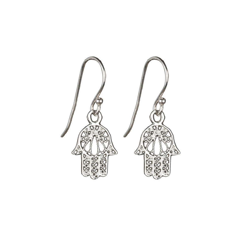 Silver Hamsa Hand Earrings
