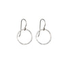 Thin Hammered Silver Circle Earrings