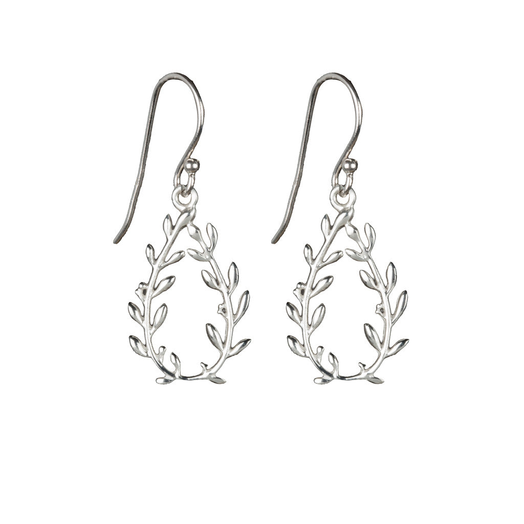 Silver Olive Branch Earrings