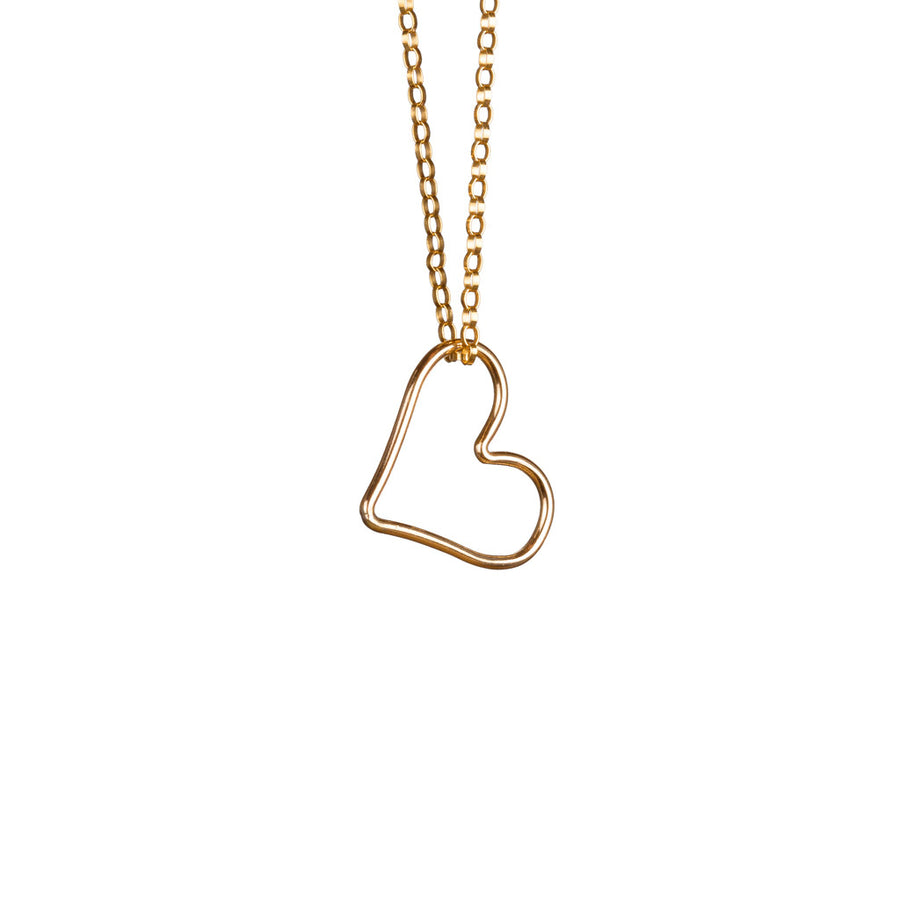 Outline Heart Necklace in Gold