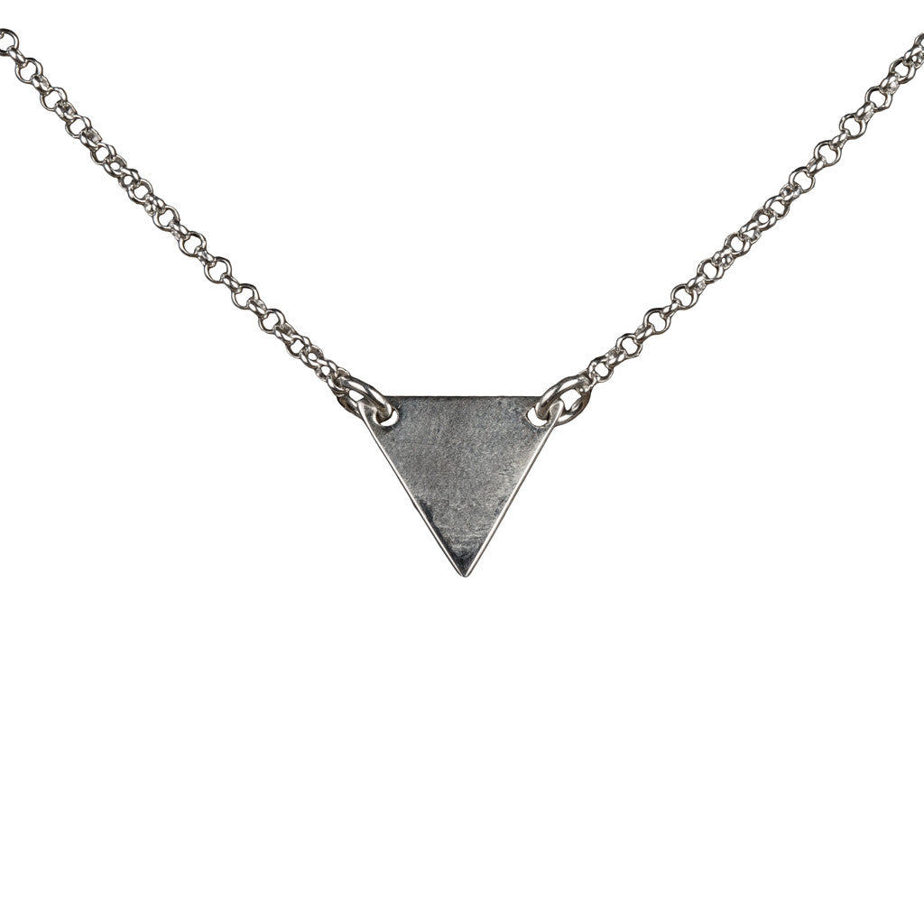 Minimalistic Triangle Necklace in Silver