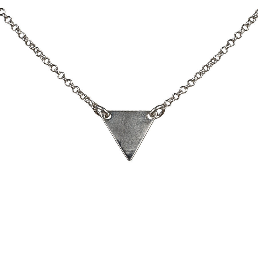 Minimalistic Triangle Necklace in Silver