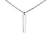 Silver Necklace with Vertical Bar Pendant