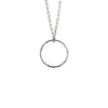 Silver Necklace with a Hammered Circle