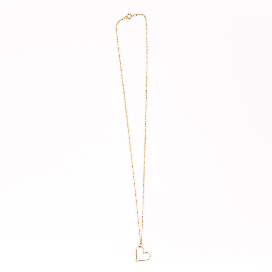 Outline Heart Necklace in Gold