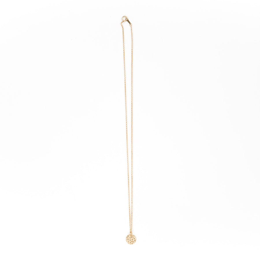 Hammered Gold Disc Necklace