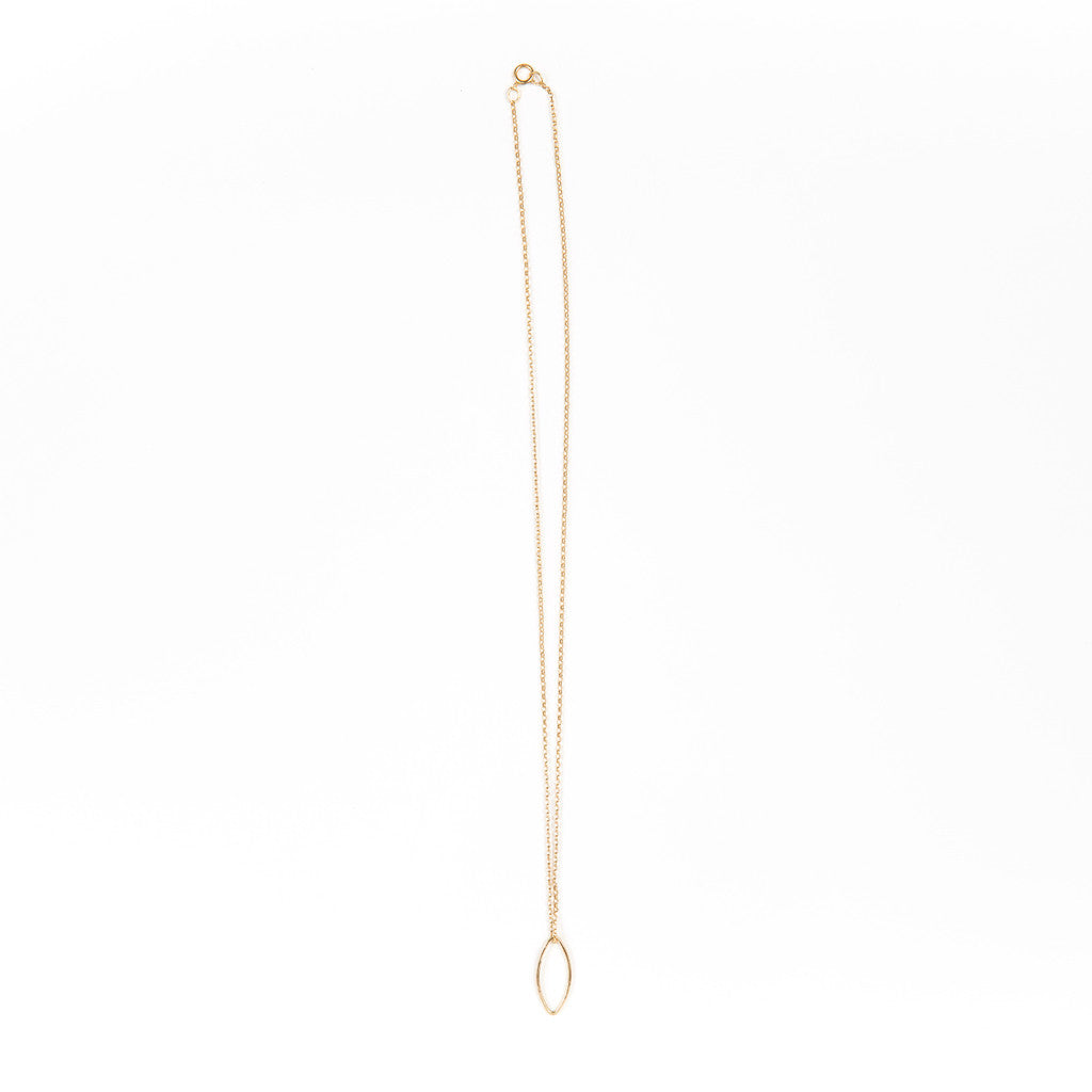 Gold Necklace with Oval Pendant