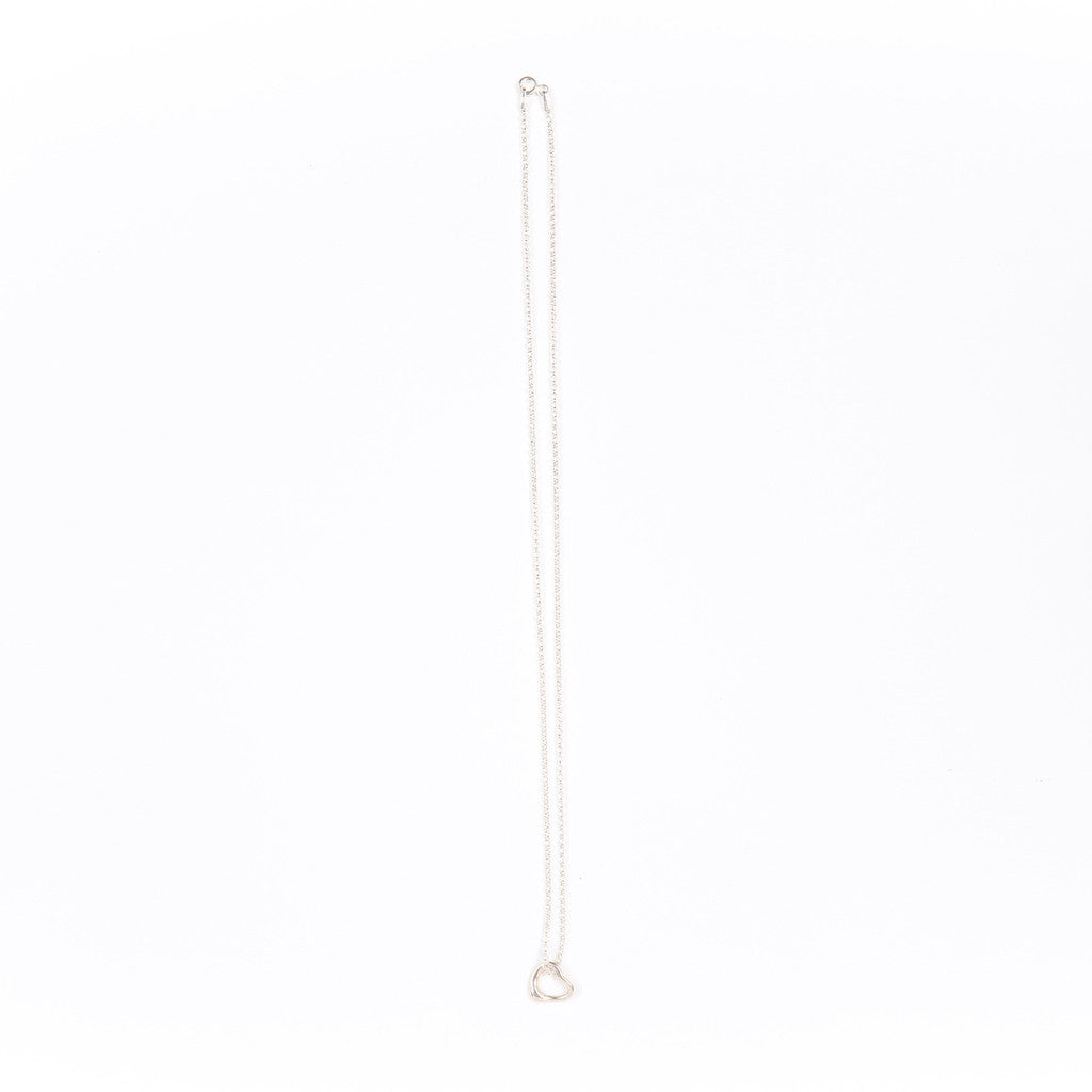 Open Heart Pendant Necklace in Silver