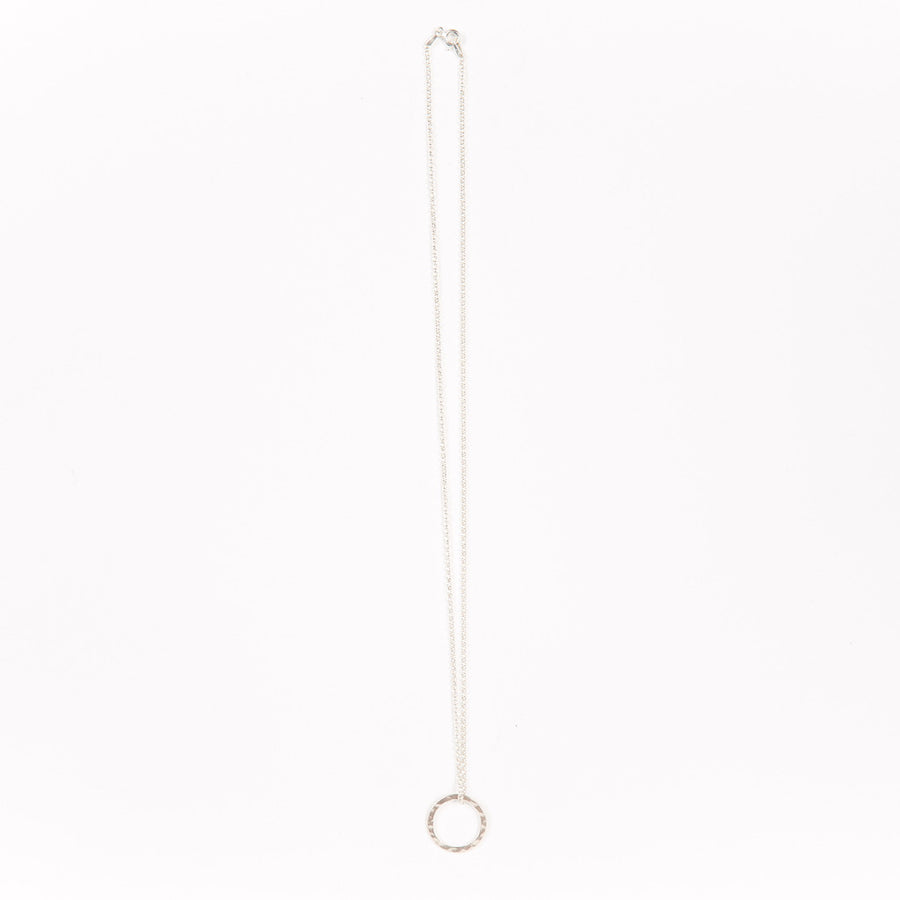 Hammered Silver Circle Necklace