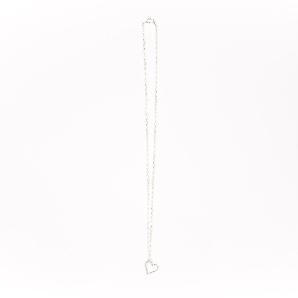 Outline Heart Necklace in Silver