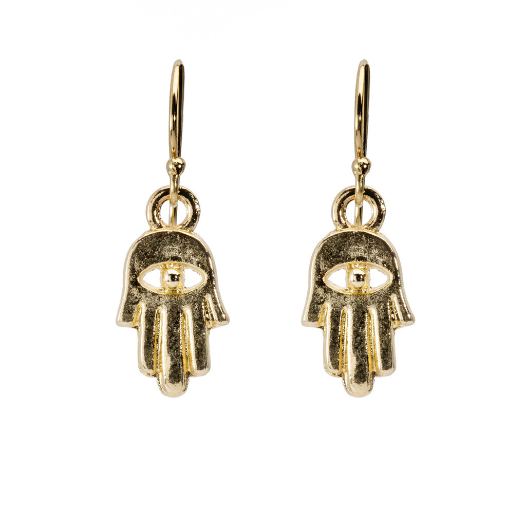 Hamsa Hand Gold Earrings