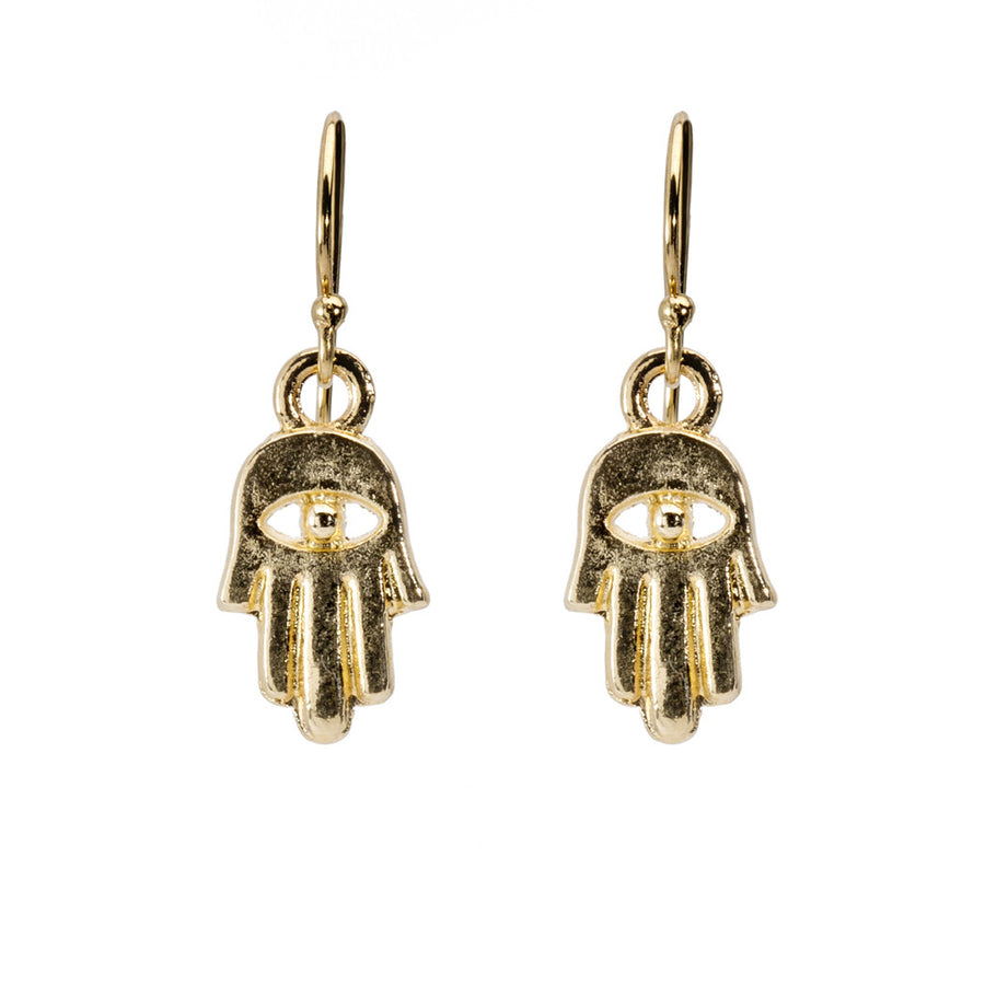 Hamsa Hand Gold Earrings