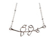 Two Birds on Branch Sterling Silver Necklace