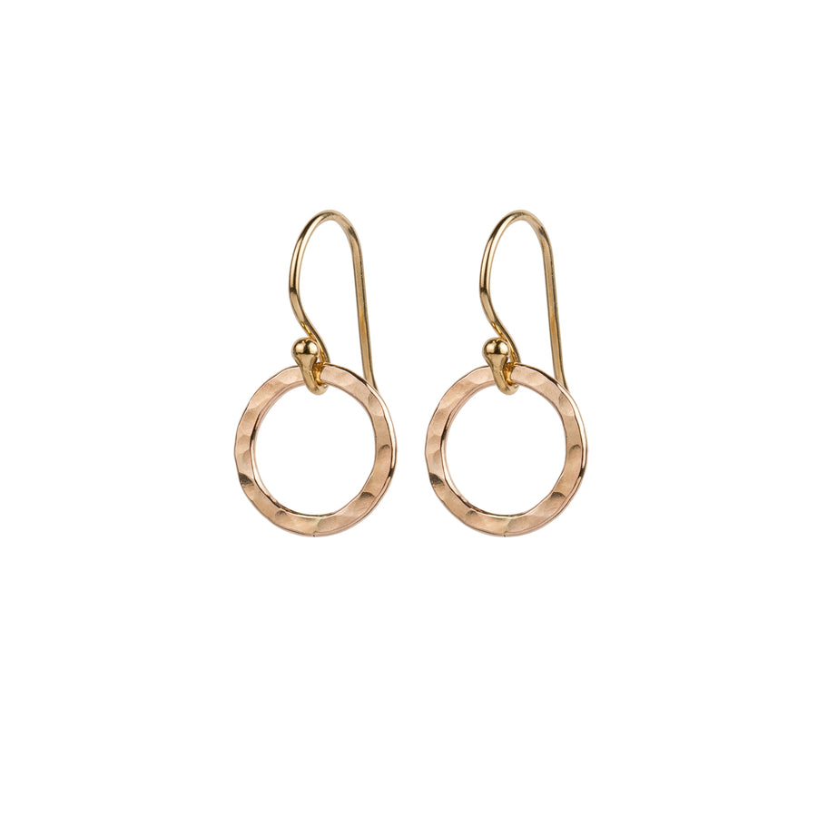 Small Hammer Textured Circle Earrings