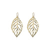 Large gold leaf earrings