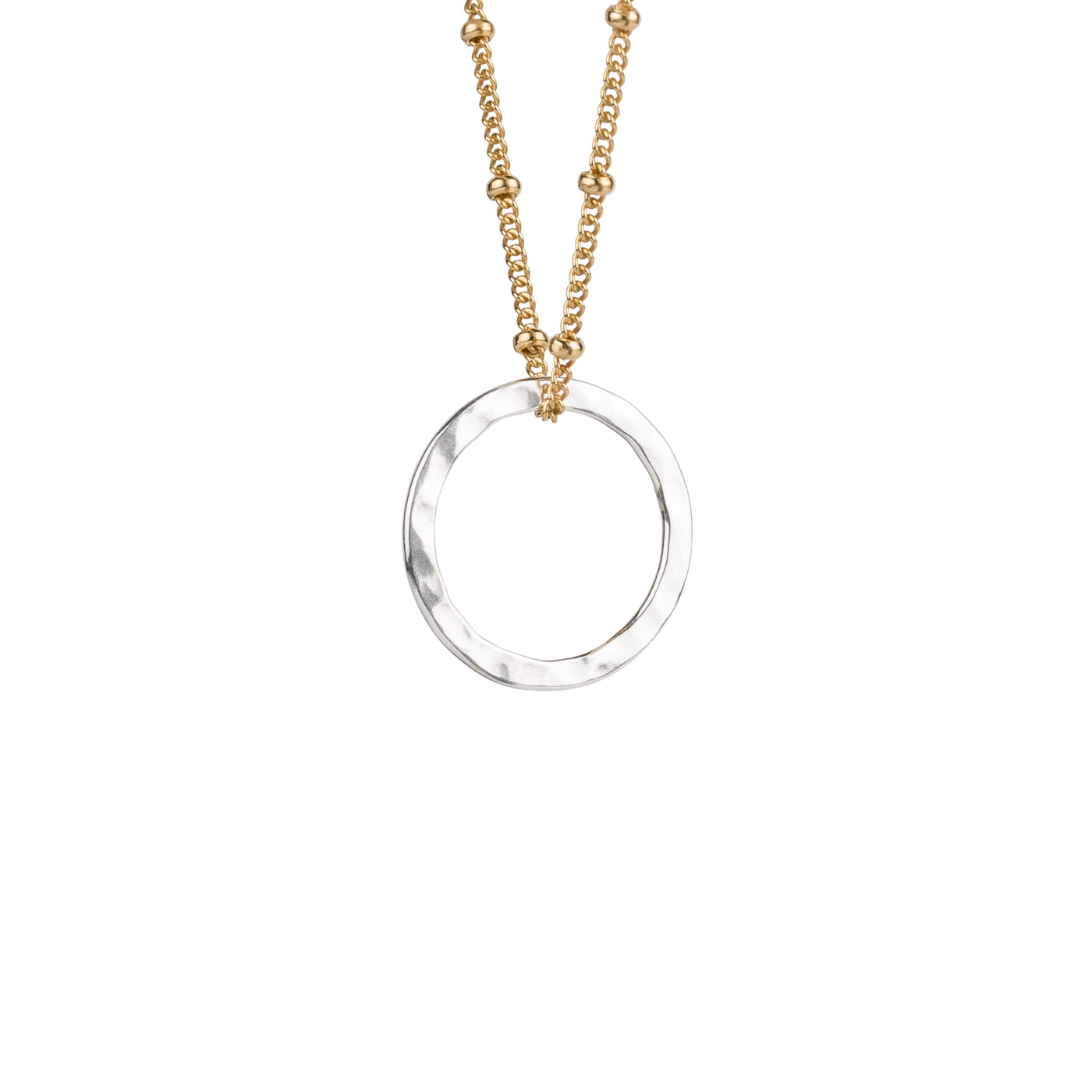 Gold chain with Silver Circle